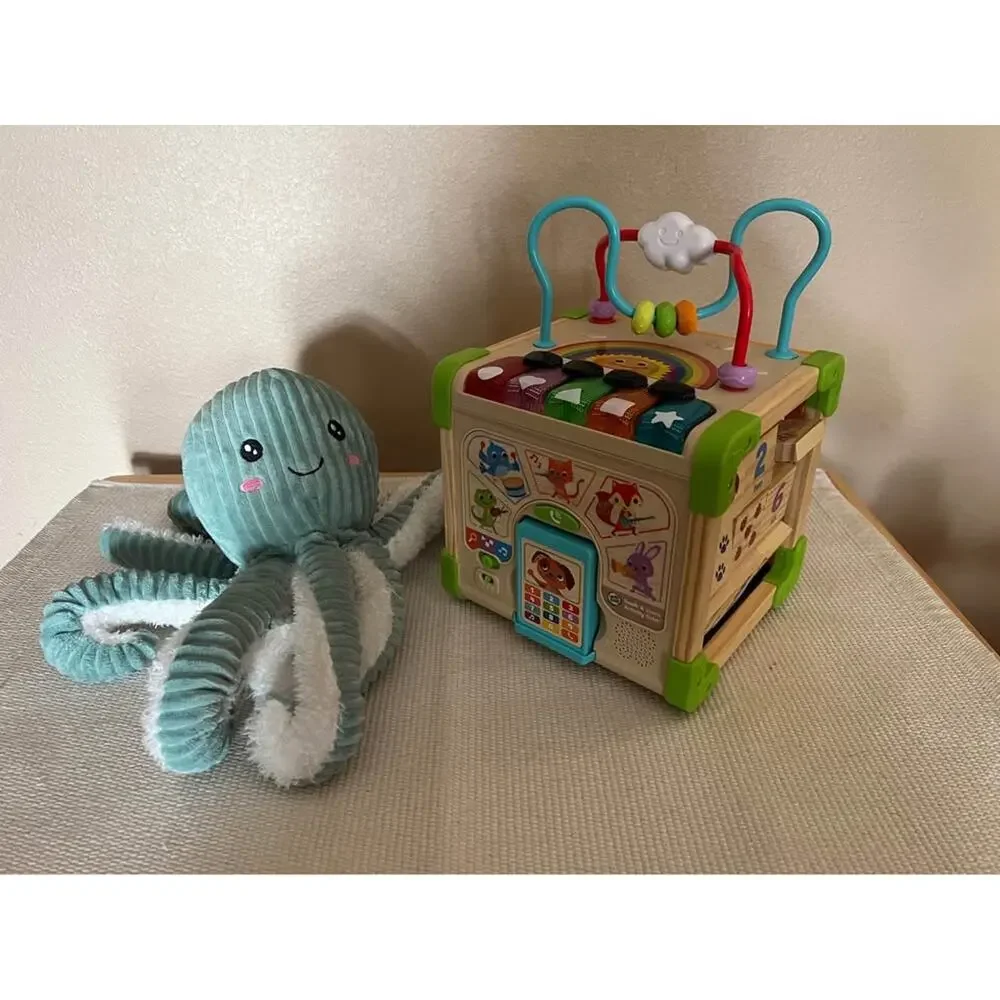 Infant Sensory Toy Lot Silicone Teethers Rattles Stacking Toys Busy Box Books